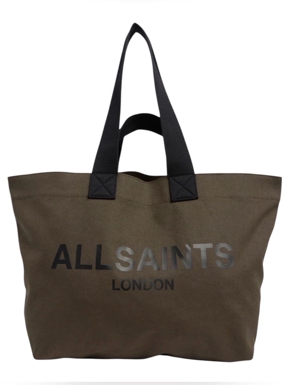 AllSaints Olive Green Acari Canvas Tote Bag